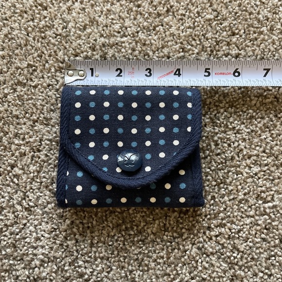 American Eagle Y2k Preppy Trifold Wallet Card Holder Snap Zip Polkadot 00s Vtg - Picture 10 of 10